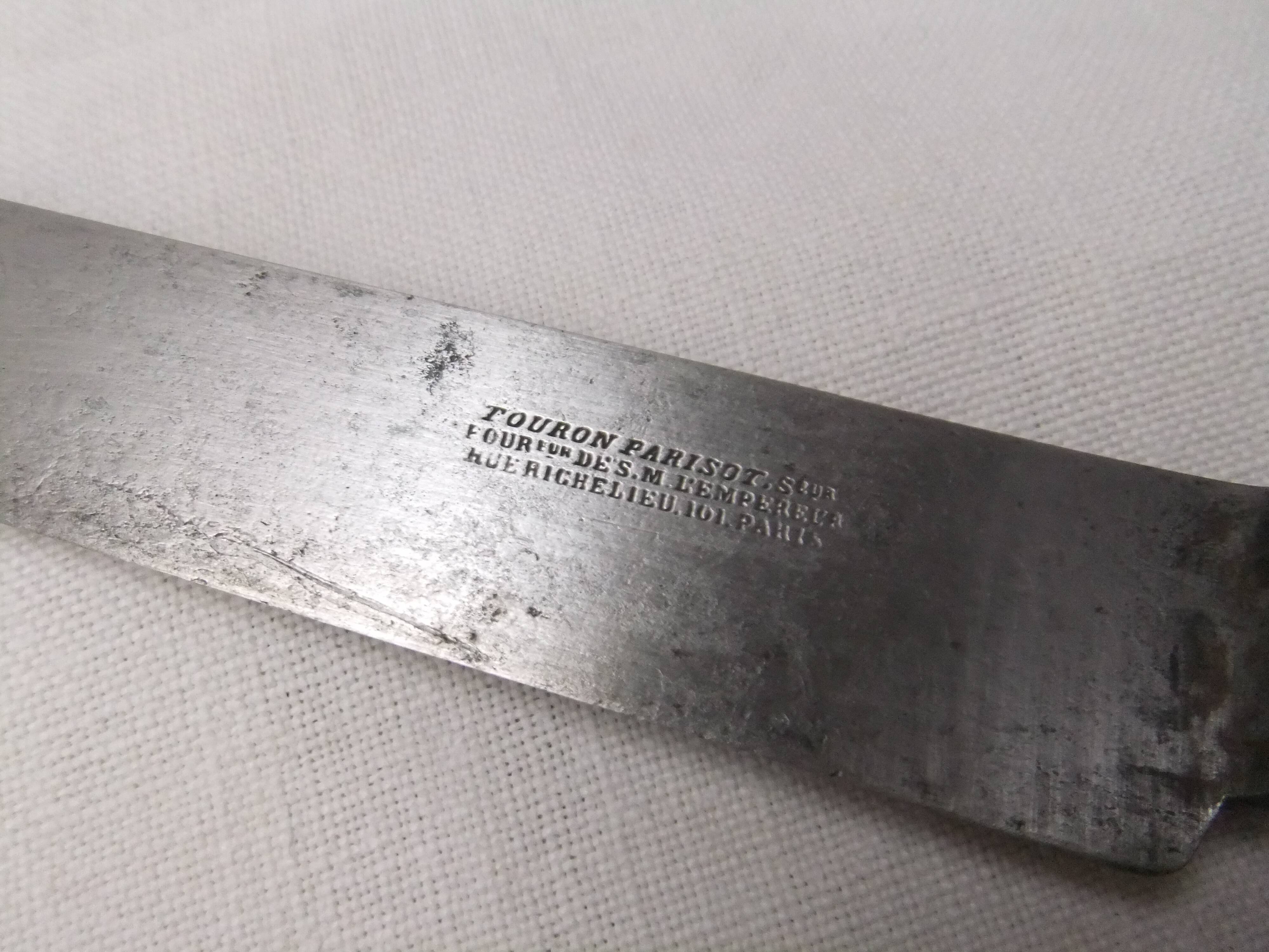 Old cutlery table knives Touron Edme Parisot