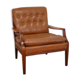 Fauteuil chesterfield en cuir vintage