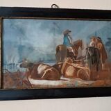 Antique tempera painting on paper, 18th century Italian school