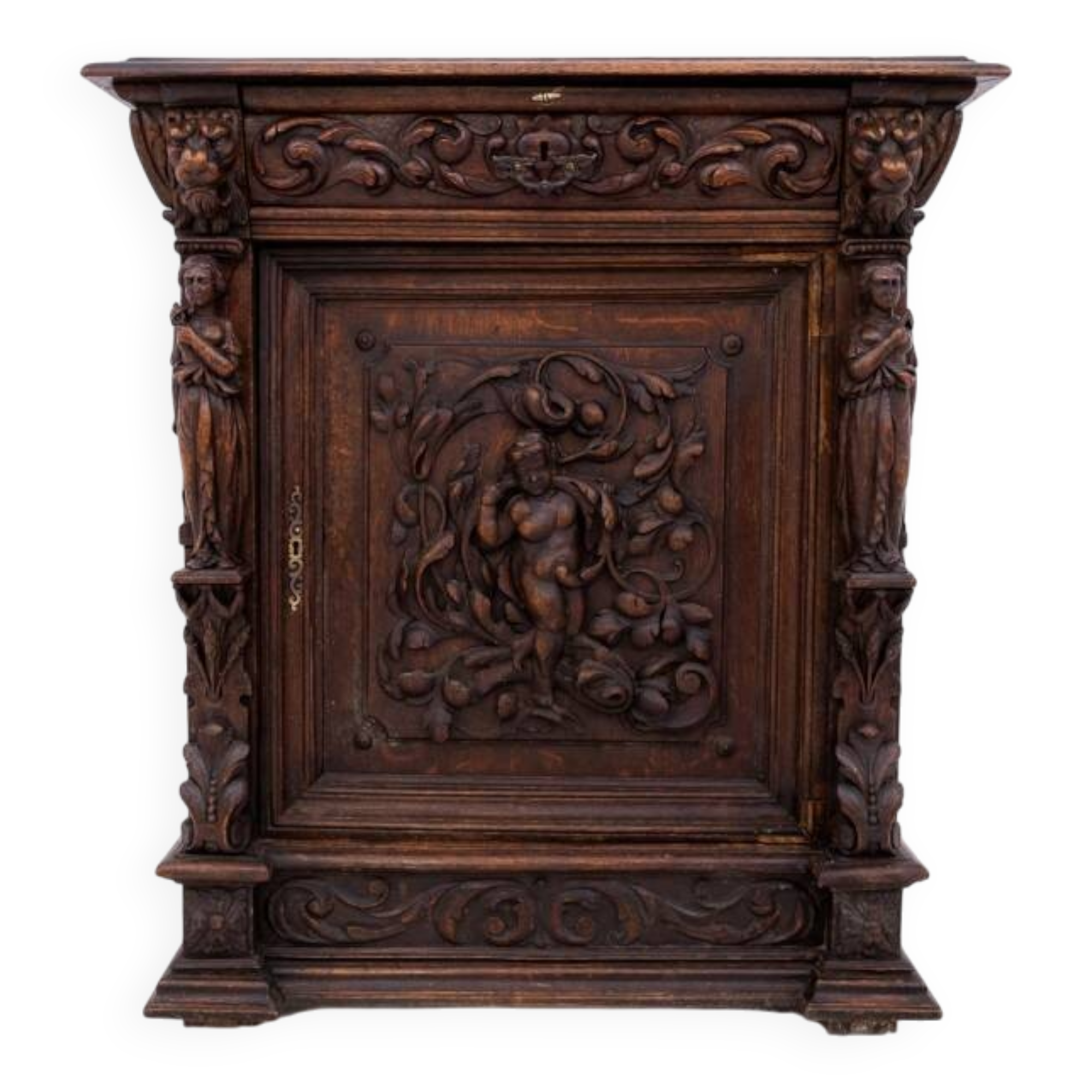 Carved chest of drawers, France, circa 1840.