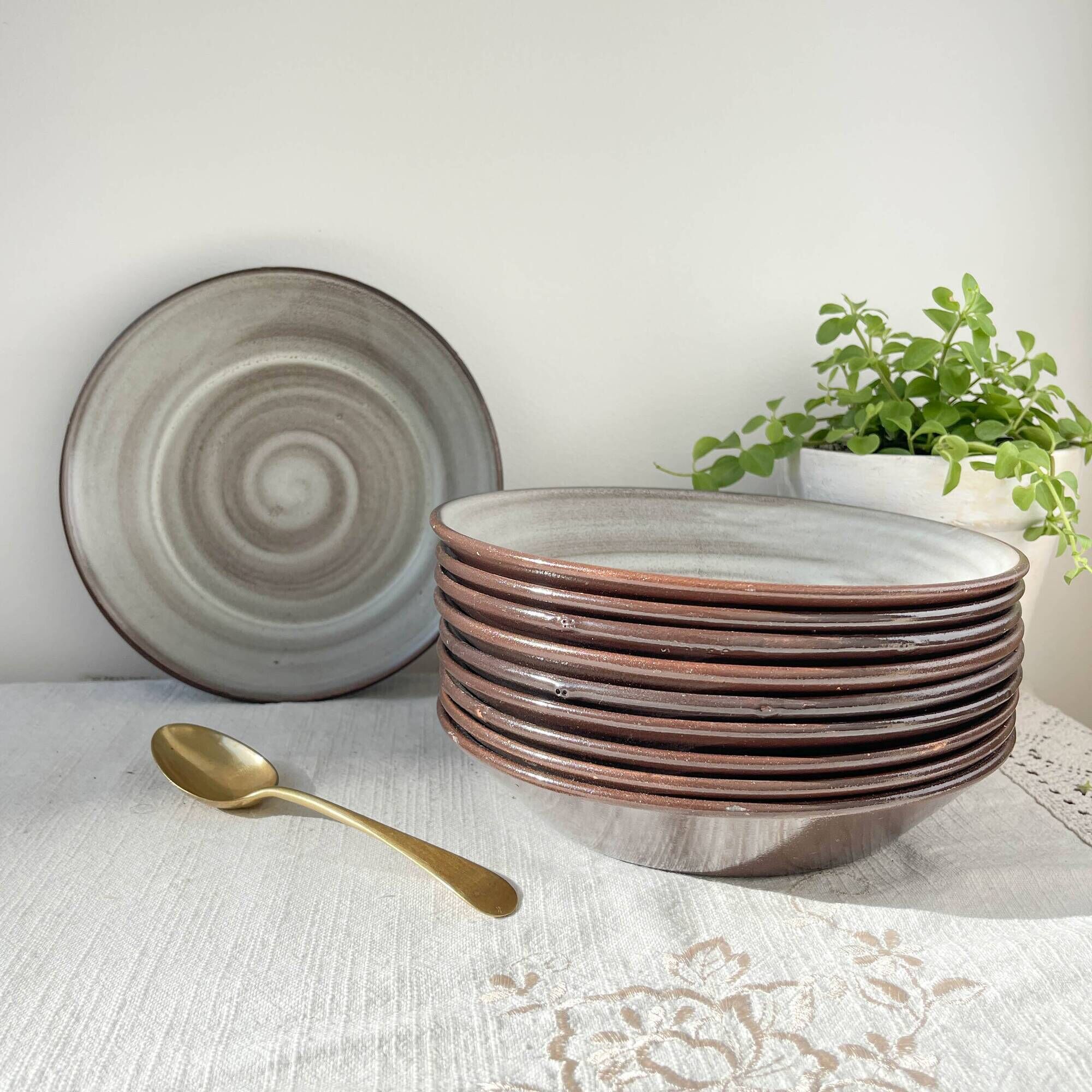 Vintage ceramic soup plates and tureen