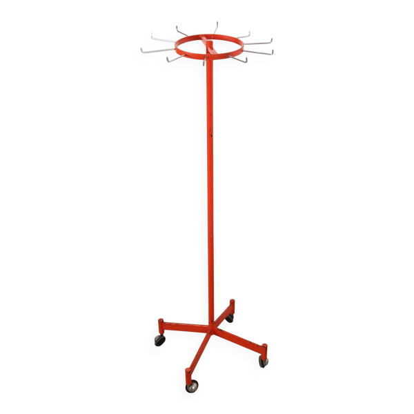 Porte-manteau pivotant sur roulettes, design danois, années 1970, fabriqué au Danemark
