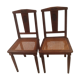 Paire de chaises cannées art déco