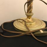 Brass lamp with removable ring around a globe
