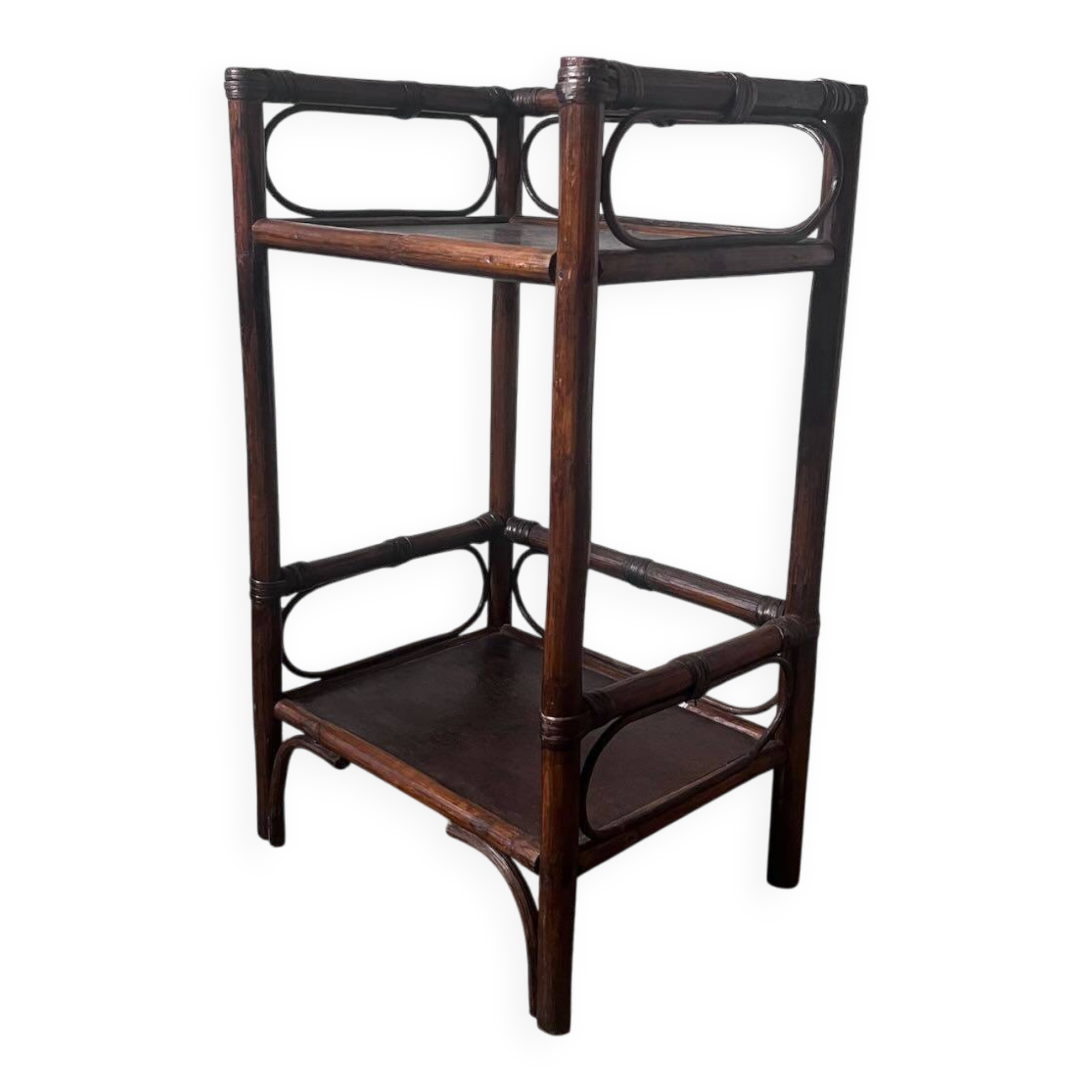 Vintage rattan bedside table