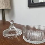 Molded glass candy dish
