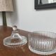 Molded glass candy dish