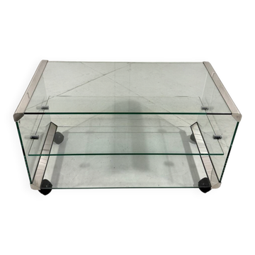 Rack audio Gallotti&Radice, table de télévision, table d'appoint Tris 1971