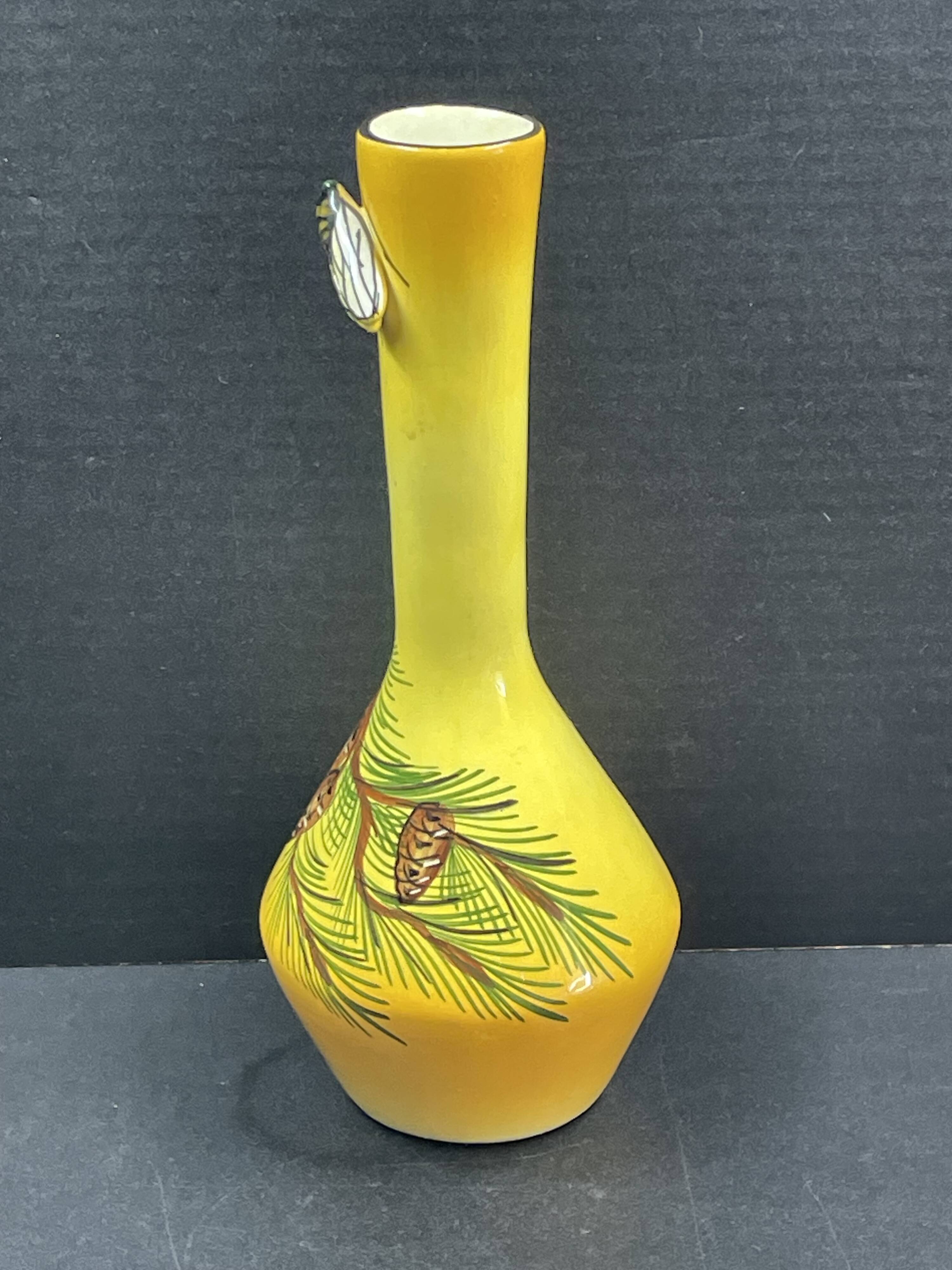 Soliflore vase with cicada decoration signed Albert Feray Vallauris 20th century - 25 cm