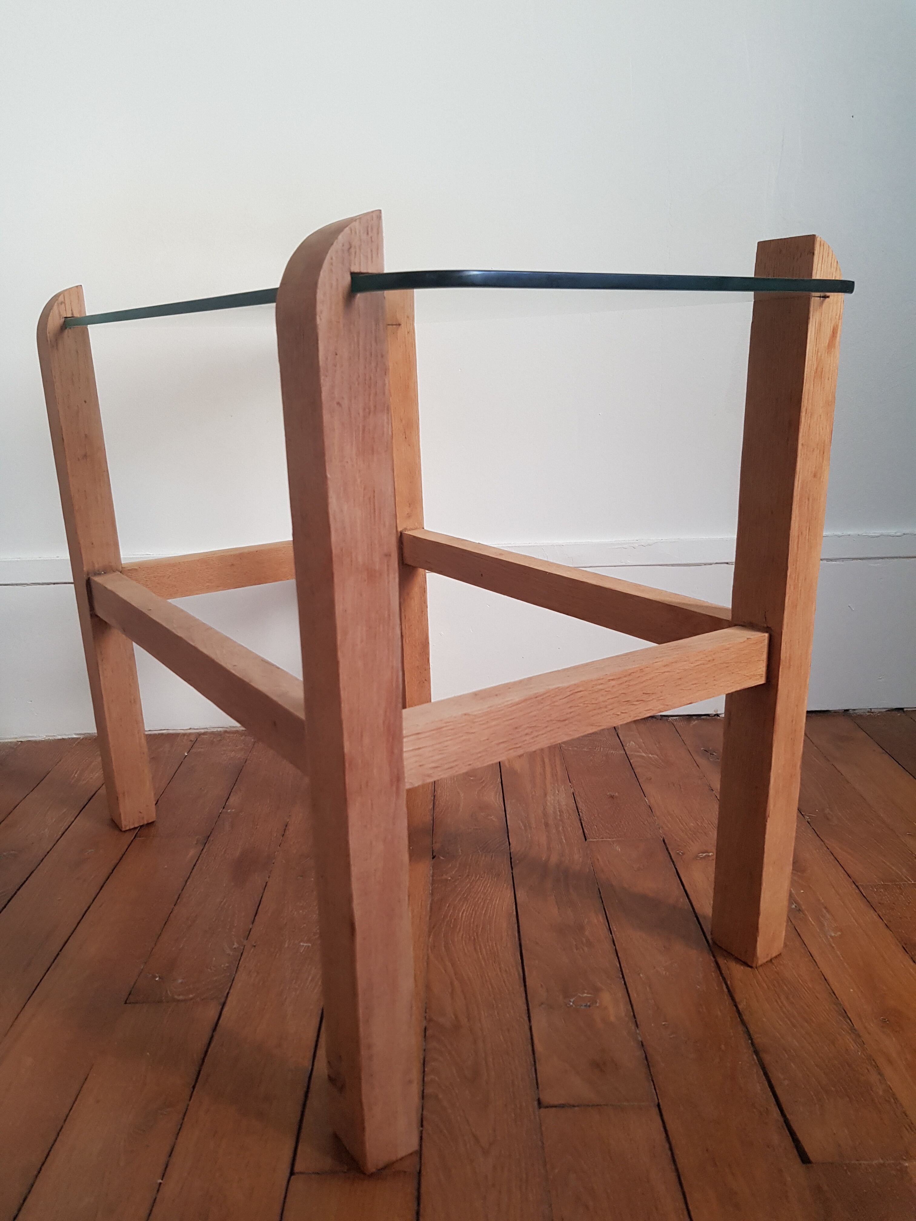 Wood and glass coffee table