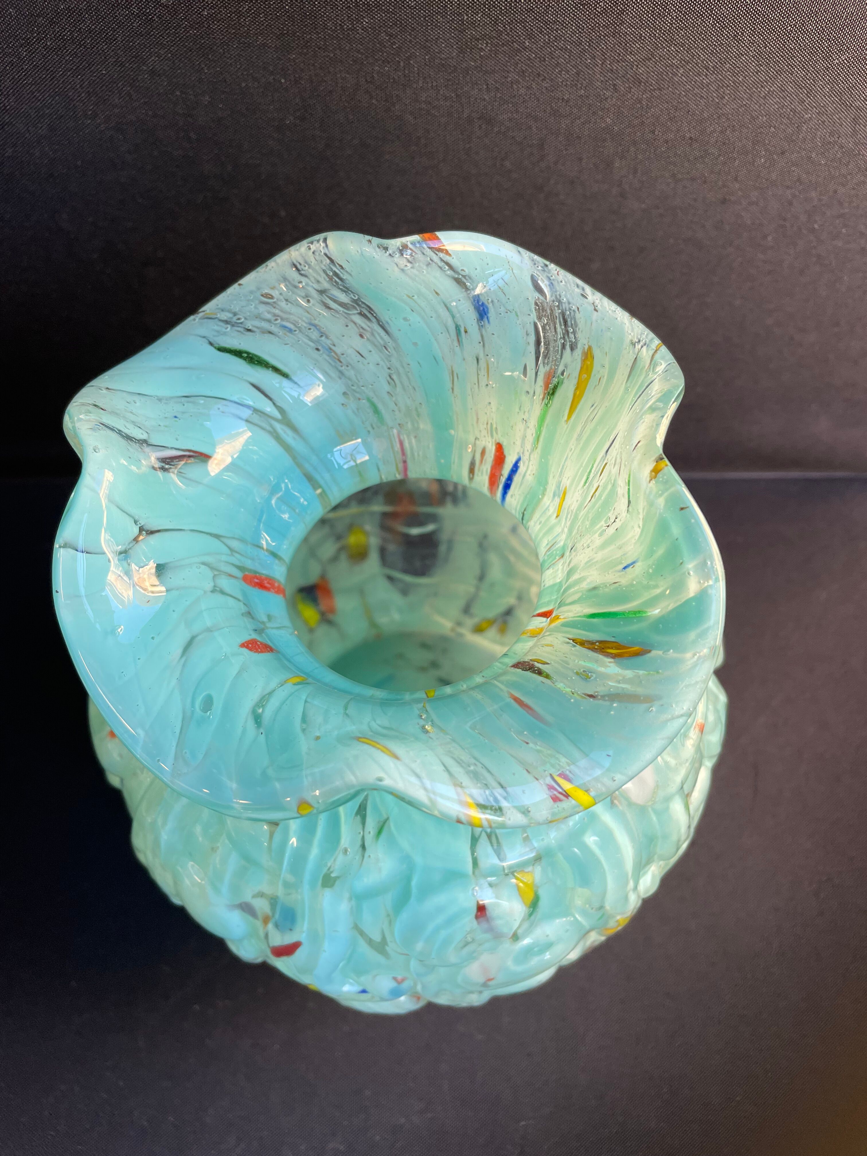 Art Nouveau glass vase with variegated bottom