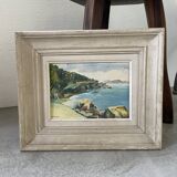 Oil on wood Mediterranean Sea J.Bellemont