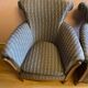 Pair of Art Deco style armchairs, refurbished. Upholstery fabric for armchairs.