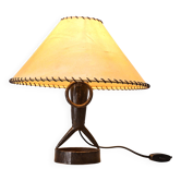 Table lamp in hammered iron by Léopold Gest, France, circa 1970.