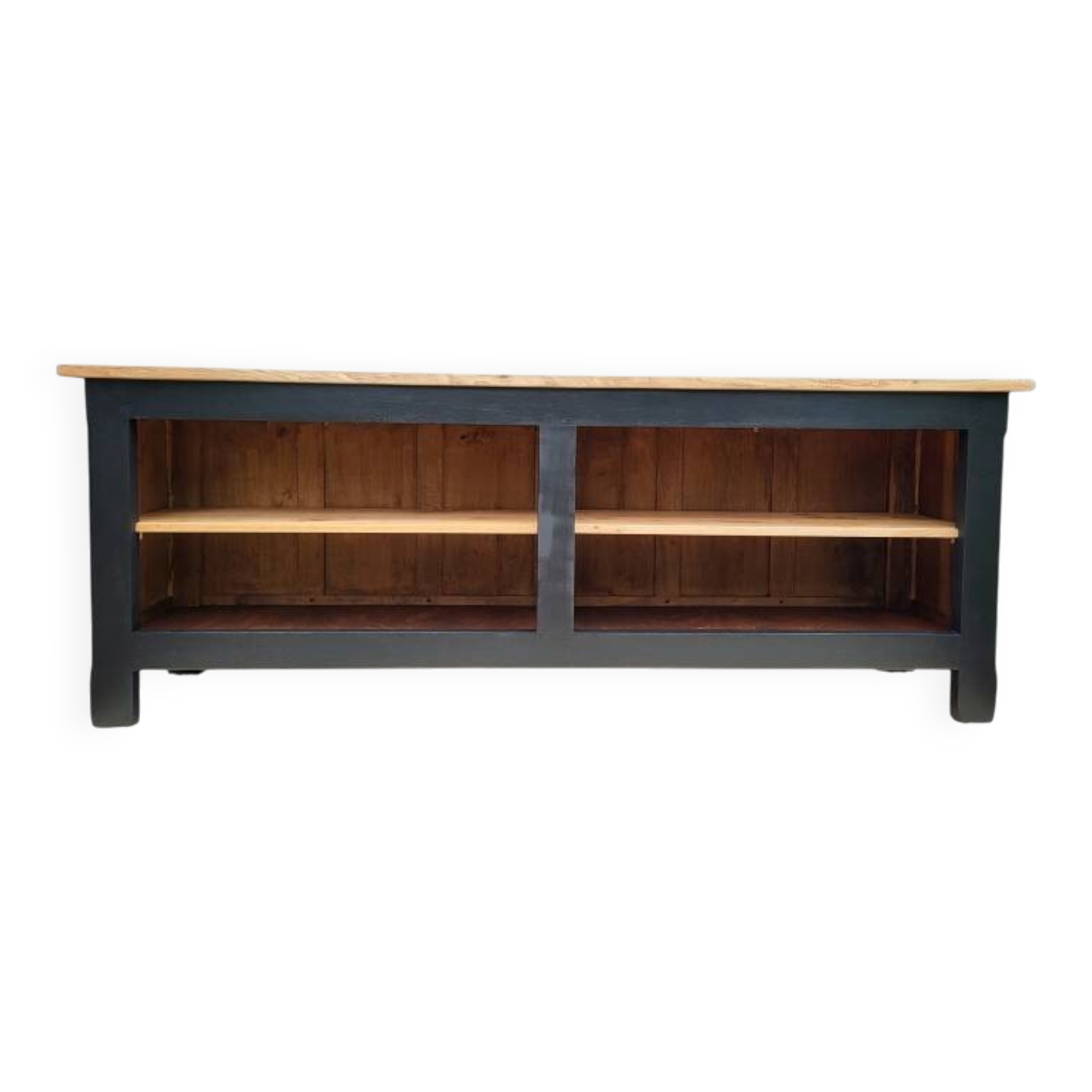 Enfilade • Comptoir de service bicolore noir • miel