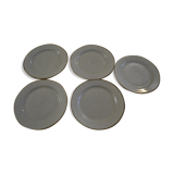 Set of 5 Tulowice stoneware plates