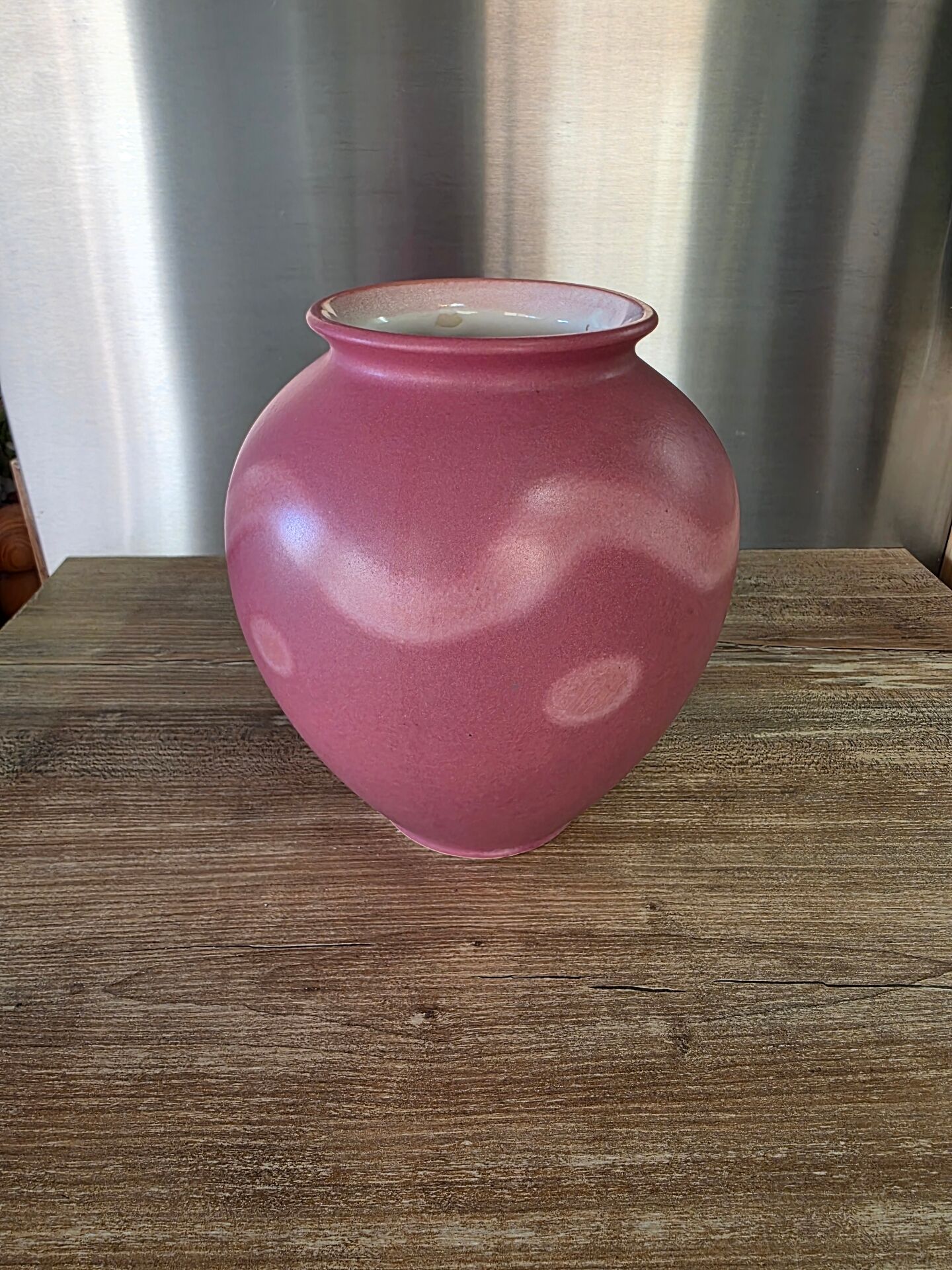 Round vase West Germany 650-21 Scheurich powder pink vintage 70s