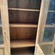 Raw wood display case with 3 doors, oak