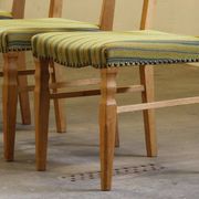 Vintage 1960s brutalist Danish modern oak dining chairs in the style of Henning Kjærnulf