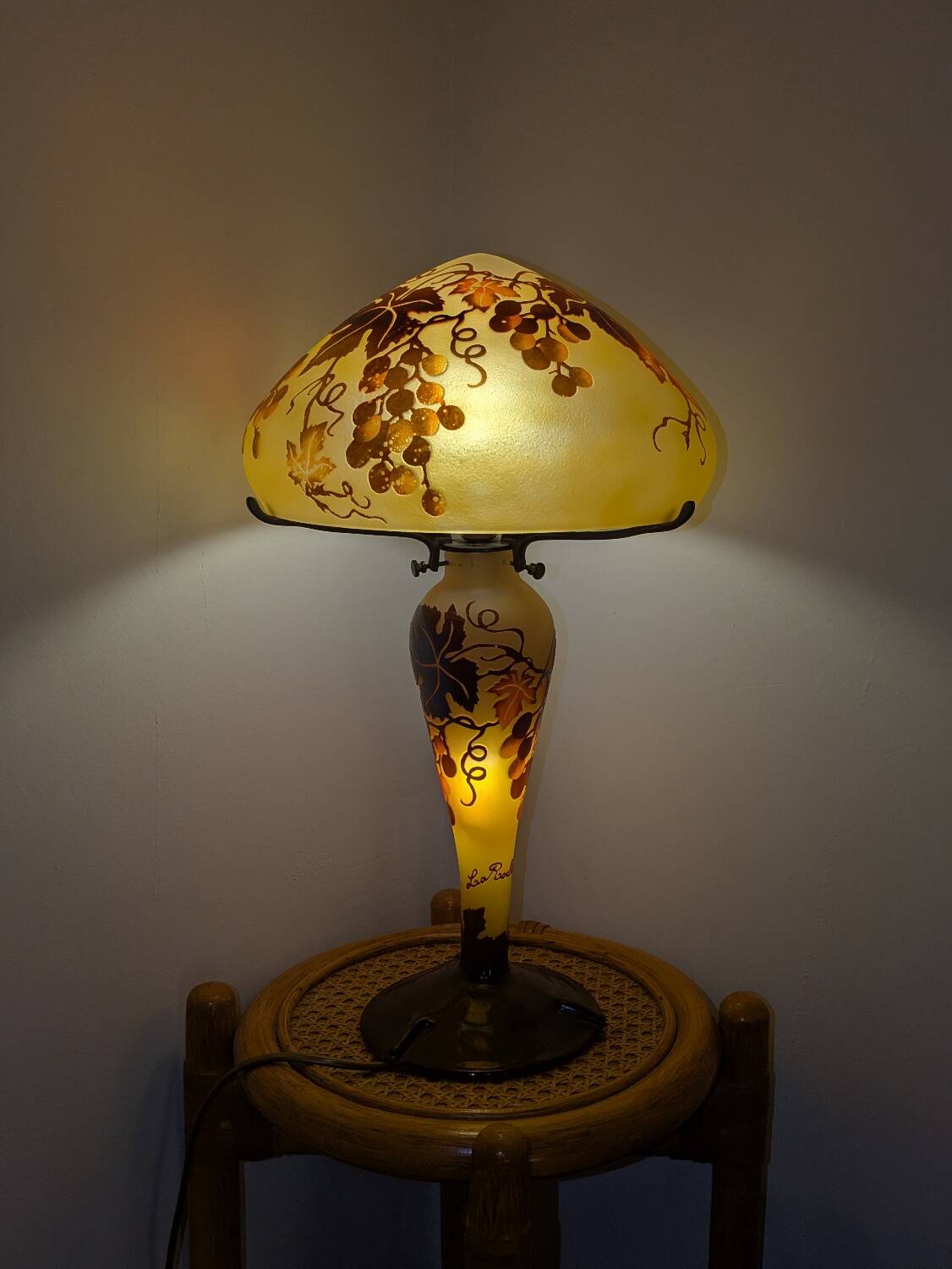 Lampe La Rochère style Art Nouveau Pâte de Verre
