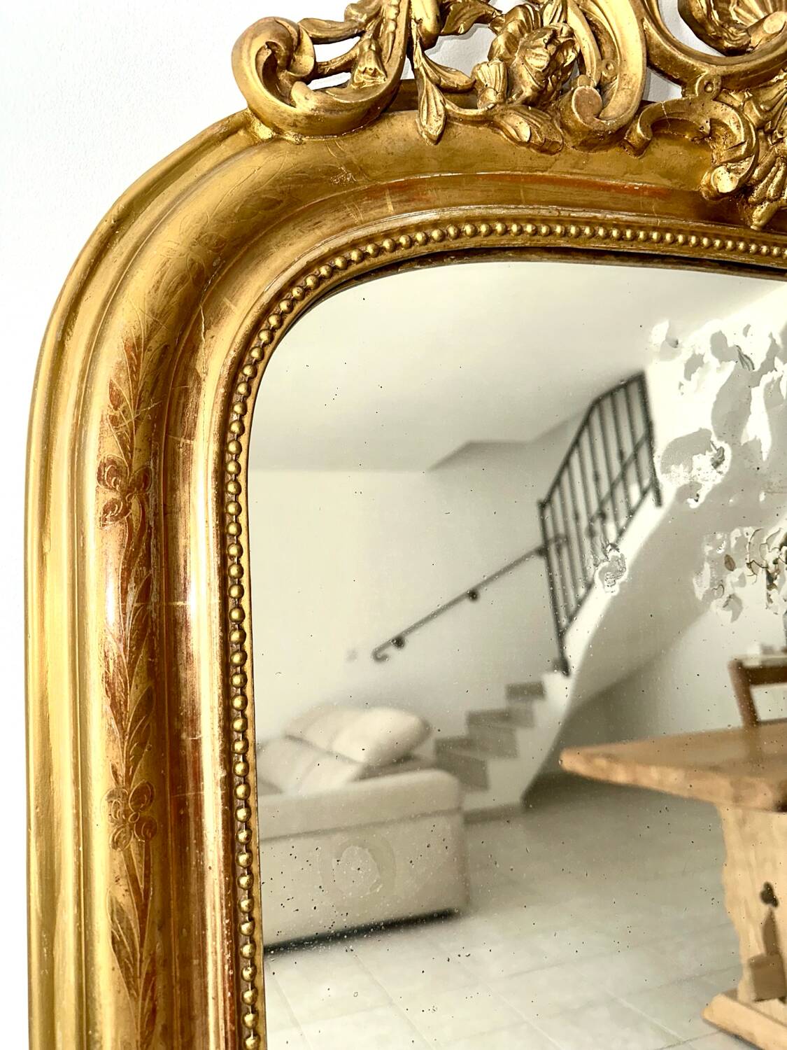 Miroir Louis-Philippe à fronton, XIXème
