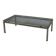 Table basse en laiton et plateau verre fumé par Guy Lefevre, 1970s