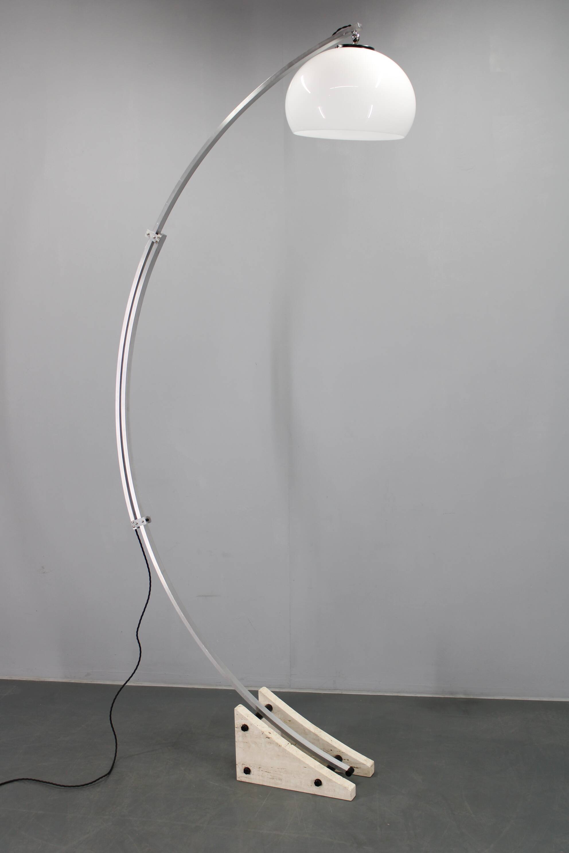 1970s Harvey Guzzini Arc Adjustable Floor Lamp, Italy