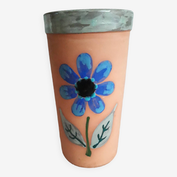 Vintage terracotta vase signed Vallauris