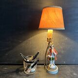 Antique porcelain marquis figurine lamp, 1940