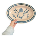 Plat de service Longchamp fleur bleue