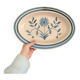 Plat de service Longchamp fleur bleue