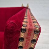 1970s, Danish "Spanish" sofa, original condition, furniture velour, ash wood legs.