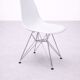 White DSR style Eames chair by Vitra with chrome Eiffel base.