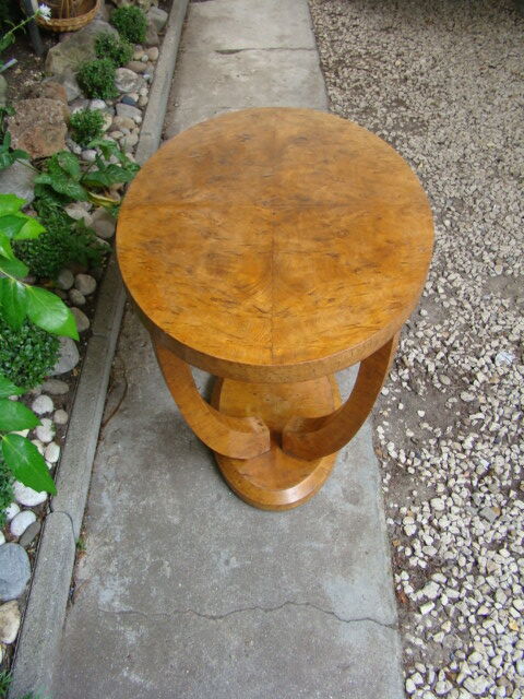 Oval coffee table Art Deco Walnut Burr