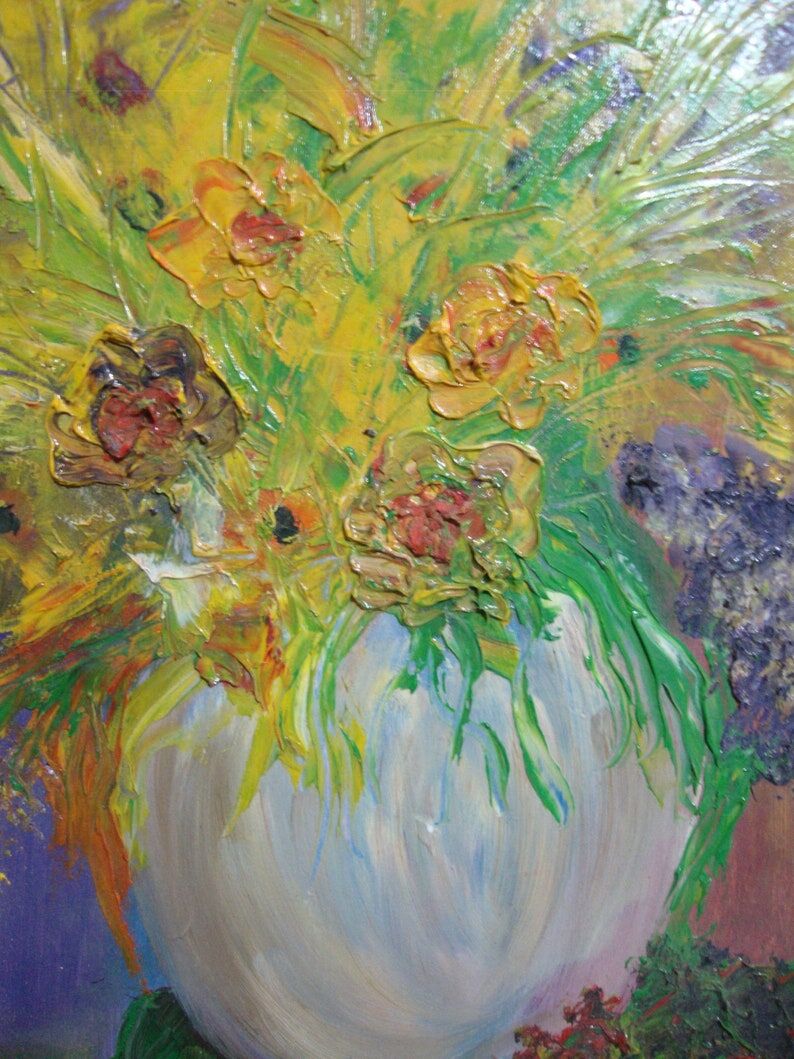 Floral oil painting signed