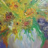 Floral oil painting signed