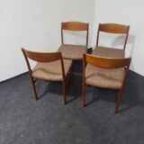 Set of 4 vintage teak dining chairs