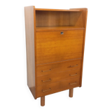 Vintage oak secretary storage furniture from the 1950s and 60s.