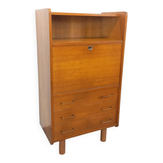 Vintage oak secretary storage furniture from the 1950s and 60s.