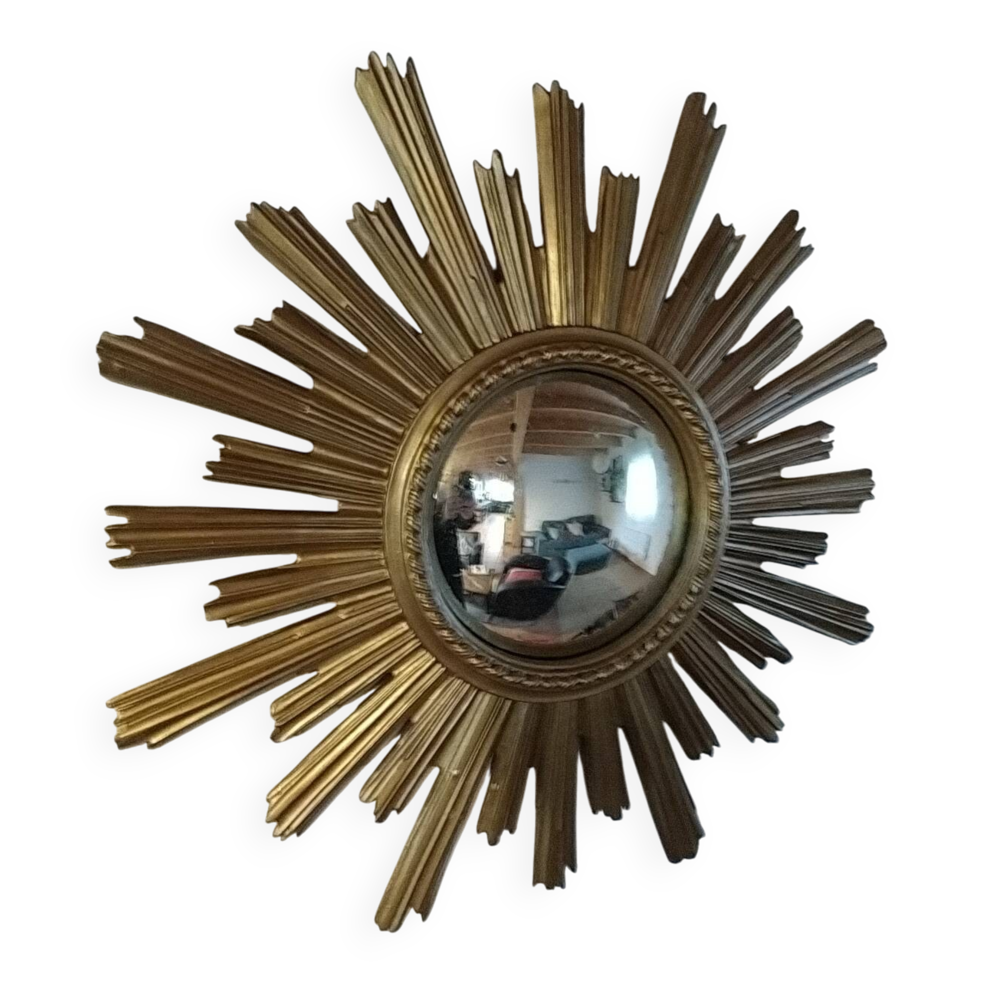 Sun mirror from the 50s/60s. Witch's Eye. 60 cm.