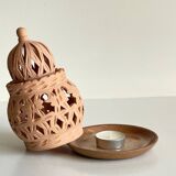 Handmade terracotta tealight candle holder