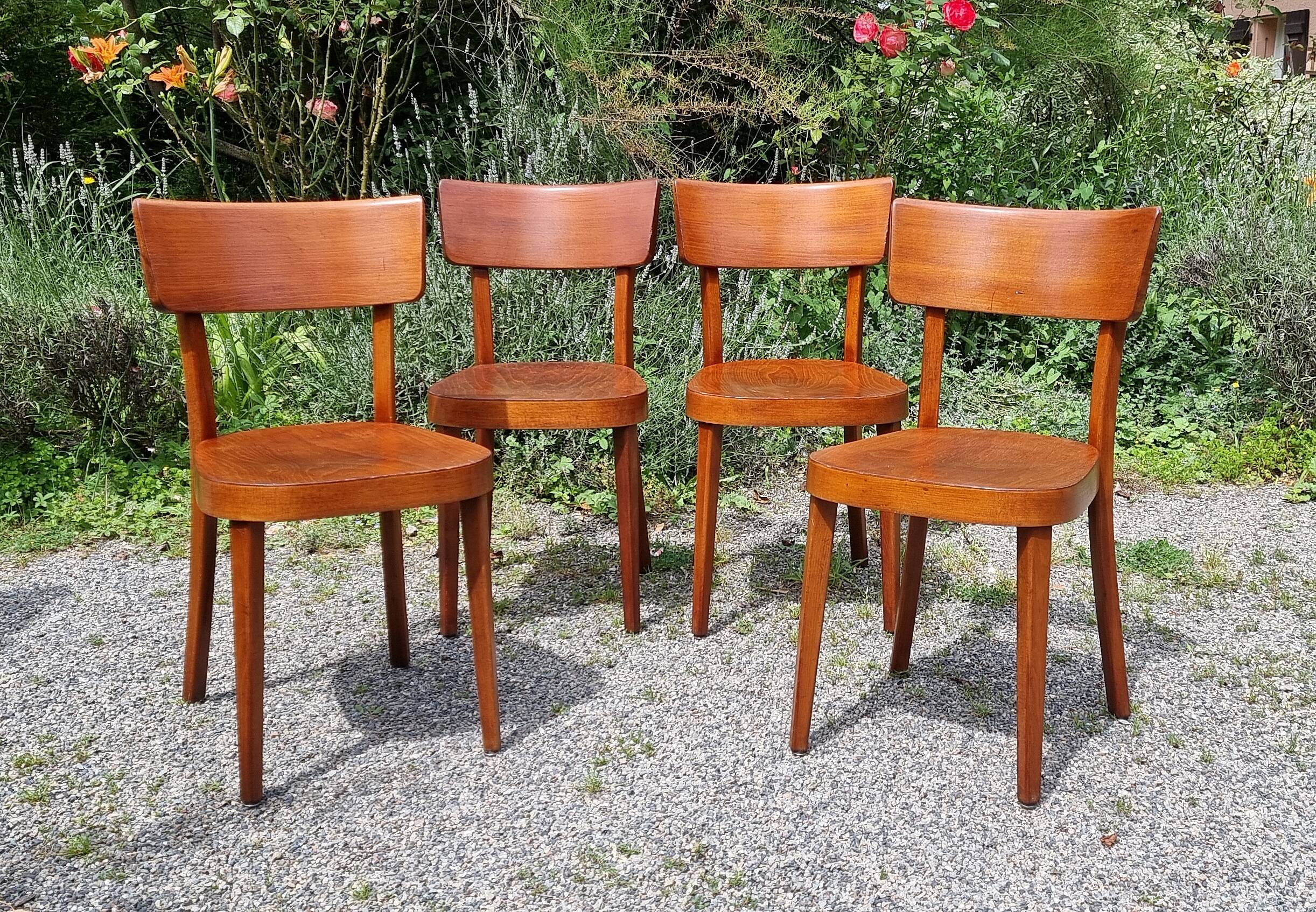 4 "classic" bistro chairs from Horgen-Glarus (Switzerland) 1950s