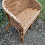 Vintage rattan bench