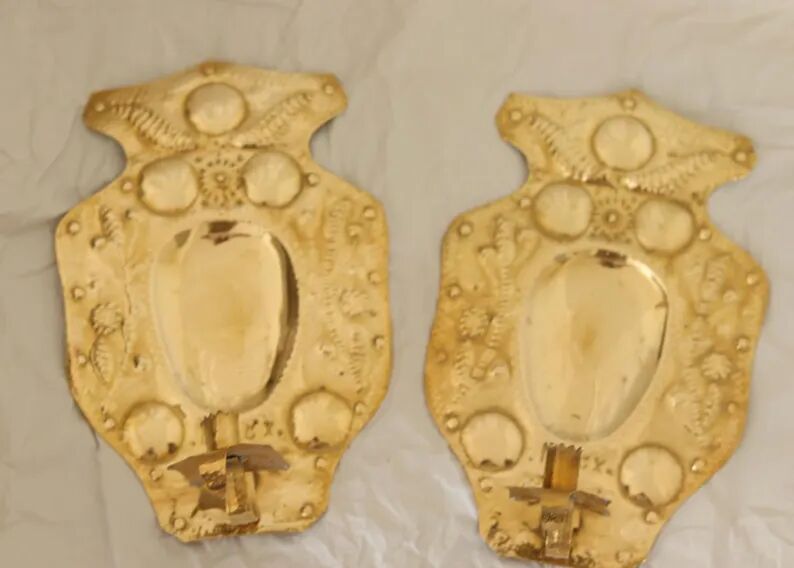 Baroque Style Mid-Century Brass Swedish Sconces