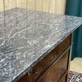 19th century Restoration chest of drawers in mahogany and marble top