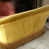 Sofa seat yellow velvet toad