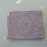 6 rectangular towels, damask cotton, Lilas tint and monogrammed OG, art deco
