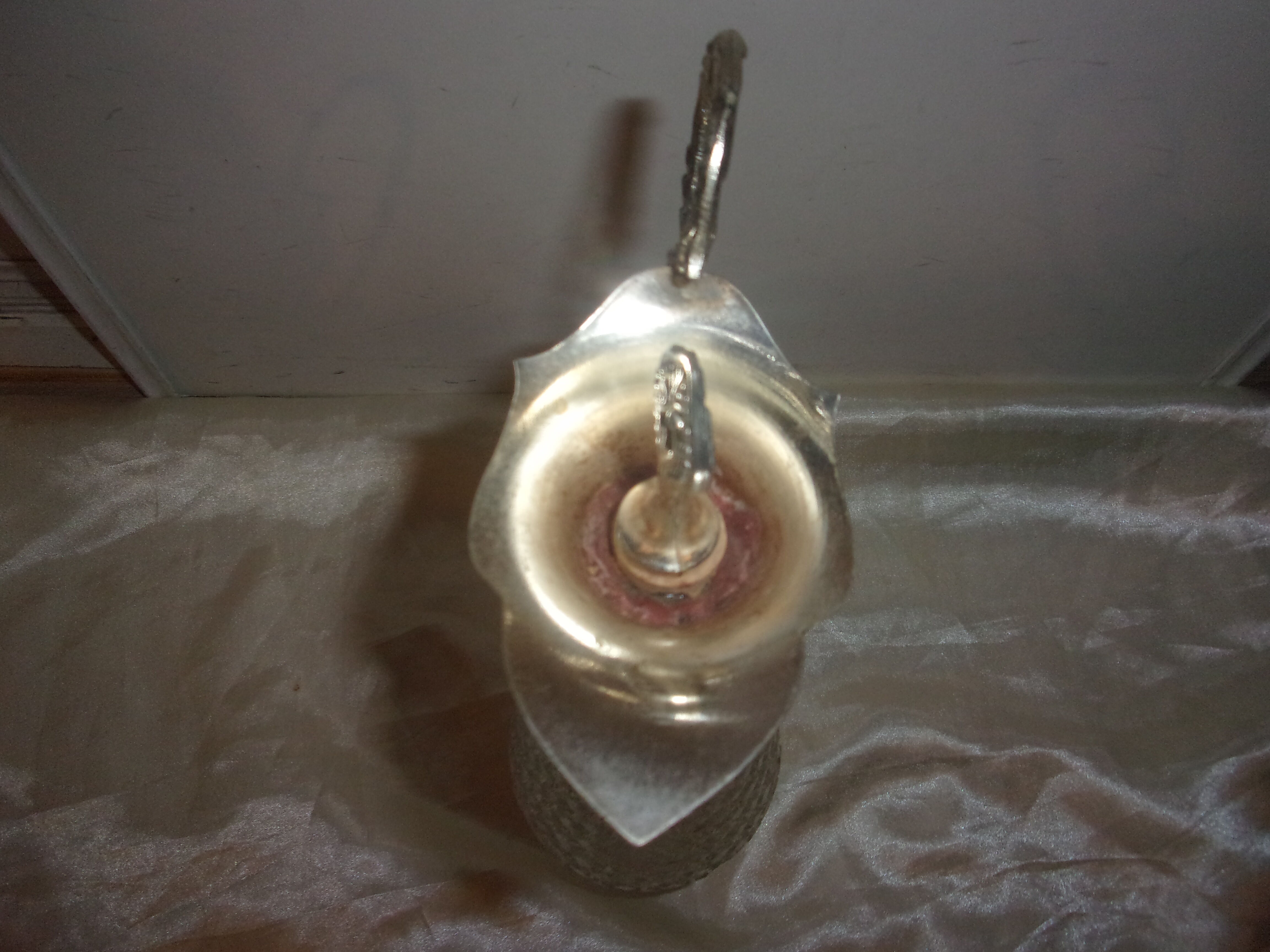 Silver glass and metal ewer