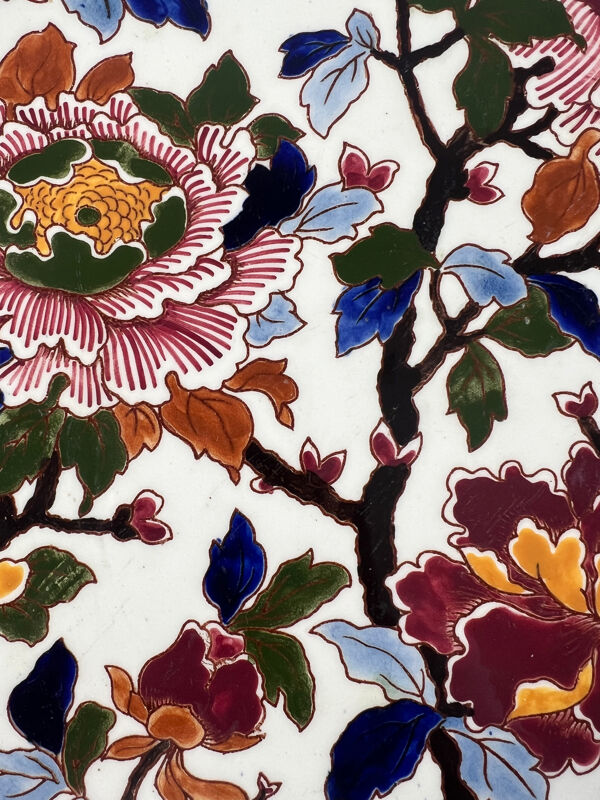 Grande assiette gien décoré à la main