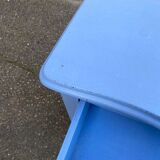 Vintage Louis XV style commode in grey-blue wood.